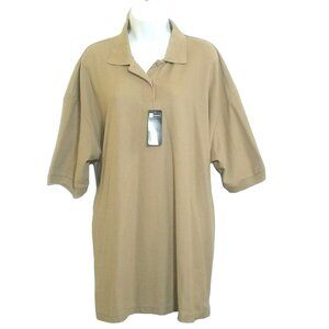 Blue Generation Ladies Polo Shirt Womens 3XL Tan Short Sleeve Uniform NEW Collar